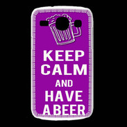 Coque Samsung Galaxy Core Keep Calm Have a beer Violet