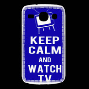 Coque Samsung Galaxy Core Keep Calm Watch TV Bleu