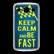 Coque Samsung Galaxy Core Keep Calm and Be Fast Bleu
