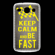 Coque Samsung Galaxy Core Keep Calm and Be Fast Gris