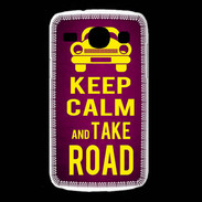 Coque Samsung Galaxy Core Keep Calm and Take o road 2 Rose