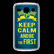 Coque Samsung Galaxy Core Keep Calm and Be the First Bleu
