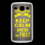 Coque Samsung Galaxy Core Keep Calm and Be the First Gris