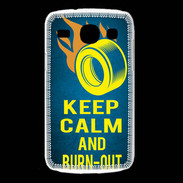 Coque Samsung Galaxy Core Keep Calm and Burn Out Bleu