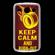 Coque Samsung Galaxy Core Keep Calm and Burn Out Rouge