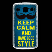 Coque Samsung Galaxy Core Keep Calm and Have a good Style Bleu