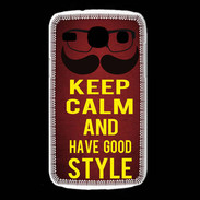 Coque Samsung Galaxy Core Keep Calm and Have a good Style Rouge