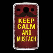 Coque Samsung Galaxy Core Keep Calm and Mustach Rouge