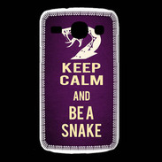 Coque Samsung Galaxy Core Keep Calm and Be a Snake Violet