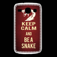 Coque Samsung Galaxy Core Keep Calm and Be a Snake Rouge