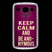 Coque Samsung Galaxy Core Keep Calm and Be Anonymous Rose