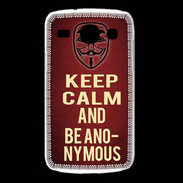 Coque Samsung Galaxy Core Keep Calm and Be Anonymous Rouge