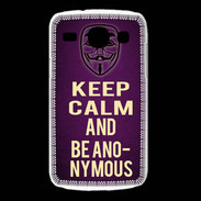 Coque Samsung Galaxy Core Keep Calm and Be Anonymous Violet