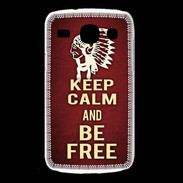 Coque Samsung Galaxy Core Keep Calm and Be Free Rouge