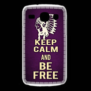 Coque Samsung Galaxy Core Keep Calm and Be Free Violet
