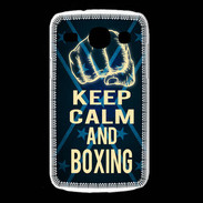 Coque Samsung Galaxy Core Keep Calm and Boxing Bleu