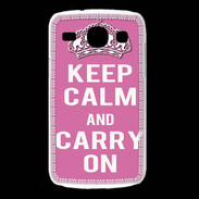 Coque Samsung Galaxy Core Keep Calm and Carry on Rose
