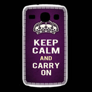 Coque Samsung Galaxy Core Keep Calm and Carry on Violet