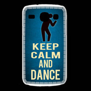 Coque Samsung Galaxy Core Keep Calm and Dance Bleu