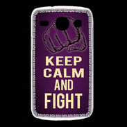 Coque Samsung Galaxy Core Keep Calm and Fight Violet