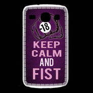 Coque Samsung Galaxy Core Keep Calm and Fist Violet