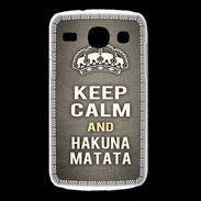 Coque Samsung Galaxy Core Keep Calm and Hakuna Matata Gris
