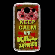 Coque Samsung Galaxy Core Keep Calm and Kill Zombies Orange