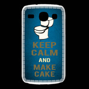 Coque Samsung Galaxy Core Keep Calm and Make cake Bleu