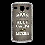 Coque Samsung Galaxy Core Keep Calm and Miskine Gris