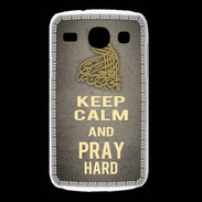 Coque Samsung Galaxy Core Keep Calm and Pray Muslim Gris
