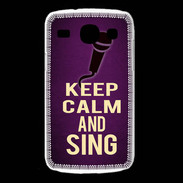 Coque Samsung Galaxy Core Keep Calm and Sing Violet