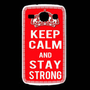 Coque Samsung Galaxy Core Keep Calm and Stay strong Rouge