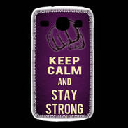 Coque Samsung Galaxy Core Keep Calm and Stay strong Violet
