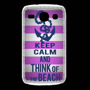 Coque Samsung Galaxy Core Keep Calm and Think Beach Rose