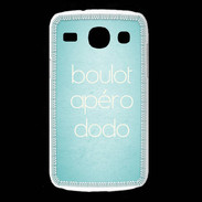 Coque Samsung Galaxy Core Boulot Apéro Dodo Turquoise ZG