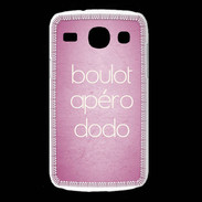 Coque Samsung Galaxy Core Boulot Apéro Dodo Rose ZG