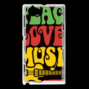 Coque Sony Xperia L Peace Love Music