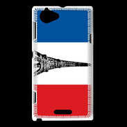 Coque Sony Xperia L Drapeau français et Tour Eiffel