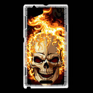 Coque Sony Xperia L Tête de mort en flamme 5