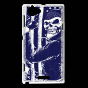 Coque Sony Xperia L Tête de mort Biker USA