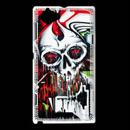 Coque Sony Xperia L Tête de mort Graffiti couleur
