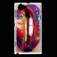 Coque Sony Xperia L Lèvres multicouleurs