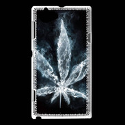 Coque Sony Xperia L Feuille de cannabis en fumée
