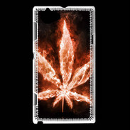 Coque Sony Xperia L Cannabis en feu