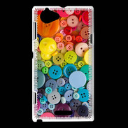 Coque Sony Xperia L Arc en ciel de boutons de couture