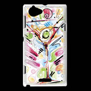 Coque Sony Xperia L cocktail en dessin