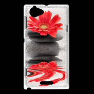 Coque Sony Xperia L Fleurs et galet