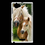 Coque Sony Xperia L Cheval et poulain