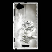 Coque Sony Xperia L Chevaux blancs