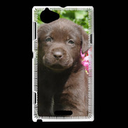 Coque Sony Xperia L Chien labrador chocolat 3